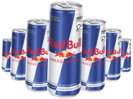 Red Bull cans , the official drink Red Bull cans , the official drink